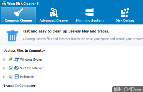 Keep computer of unused files and remove activity traces to protect privacy, all thanks to this app - Screenshot of Wise Disk Cleaner Portable