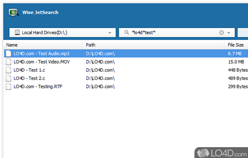Provides the query results right away - Screenshot of Wise JetSearch