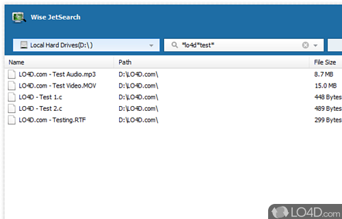 Clear cut software app that enables any type of individual to easily - Screenshot of Wise JetSearch