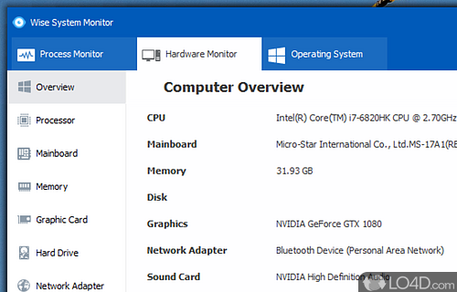 Keep an eye on all processes - Screenshot of Wise System Monitor