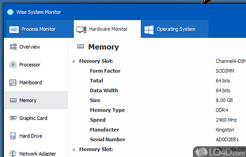 Observing System Status - Screenshot of Wise System Monitor