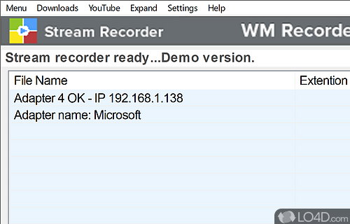 Record a URL with a few clicks - Screenshot of WM Recorder