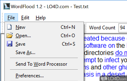 Enter new phrases into the list and customize the text - Screenshot of WordFlood