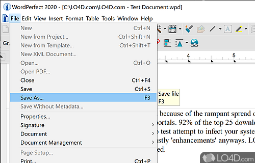 Clean yet familiar GUI - Screenshot of WordPerfect Office