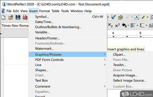 Document creator and editor with PDF capabilities - Screenshot of WordPerfect Office