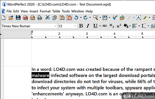 Word processing - Screenshot of WordPerfect Office