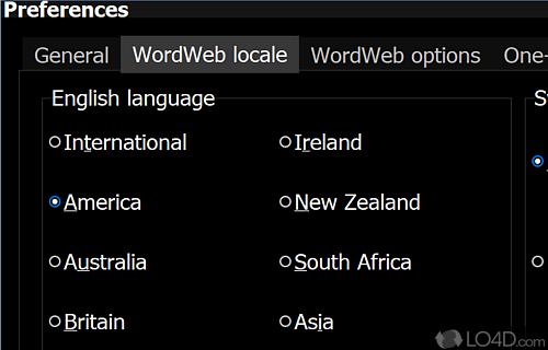Refine your search by selecting word categories - Screenshot of WordWeb