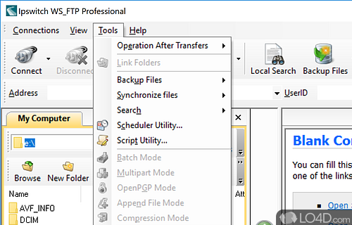 User interface - Screenshot of WS_FTP Pro