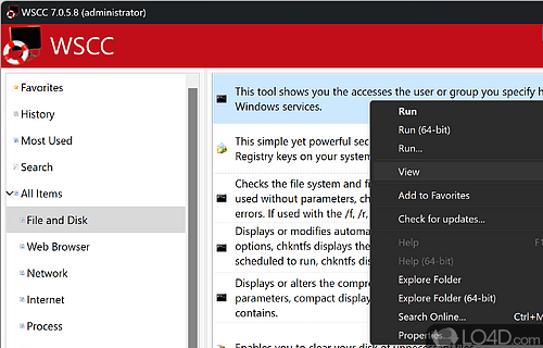 A dependable tool - Screenshot of WSCC