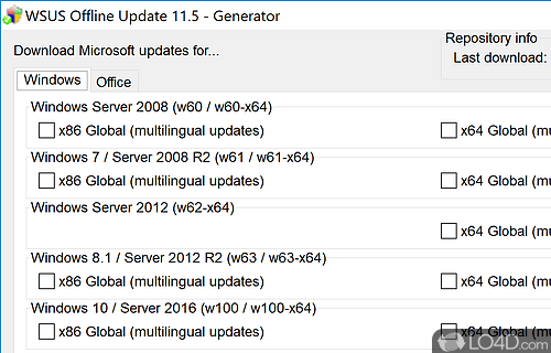 Create offline update scripts for your operating system - Screenshot of WSUS Offline Update