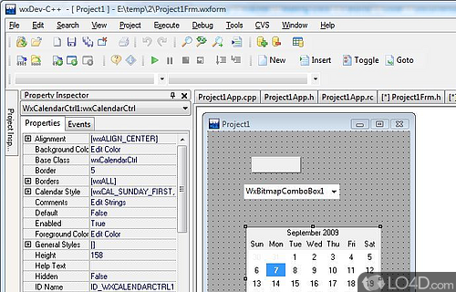 Screenshot of wxDev-C++   - User interface