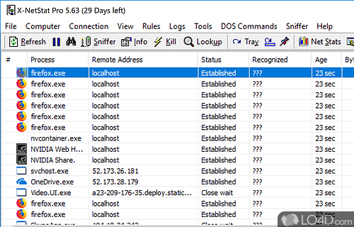 User interface - Screenshot of X-NetStat Professional