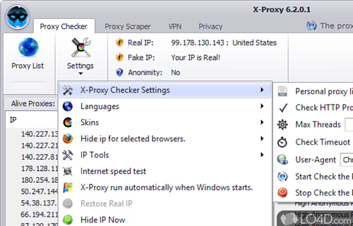 Simple and easy to use interface - Screenshot of X-Proxy