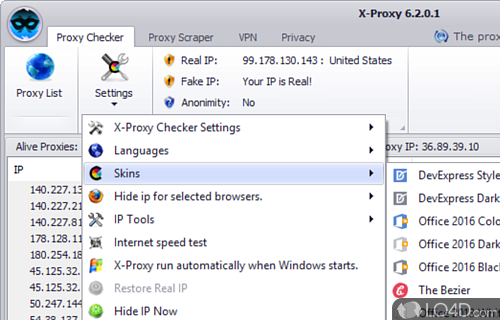 Cleverly blends with your preferred browser - Screenshot of X-Proxy