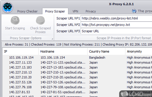 Easily clear all browsing data - Screenshot of X-Proxy