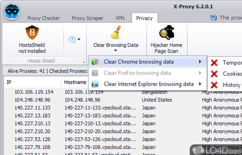 Allows you to surf Internet anonymously - Search your freedom on Web - Screenshot of X-Proxy