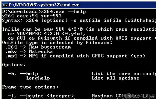 Screenshot of x264 Video Codec - Encode H264/AVC video streams the easy way