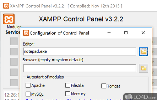 Setup a development environment on Windows (PHP, MySQL ..) - Screenshot of XAMPP