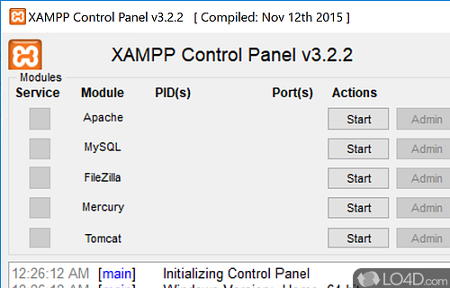 One-Click Software Stack Installation on Your Computer - Screenshot of XAMPP