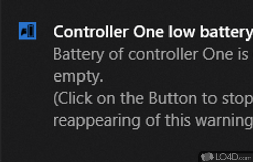 Screenshot of XBox One Controller Battery Indicator - See the battery level of Xbox One and Xbox 360 controllers in the system tray, and receive a notification when it gets too low