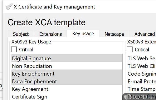 XCA screenshot