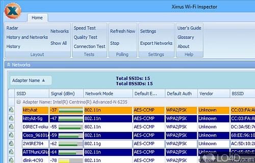 Xirrus WiFi Inspector Screenshot