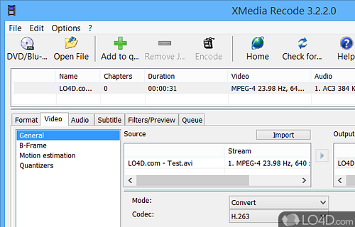 Swift setup and clean, intuitive interface - Screenshot of XMedia Recode Portable
