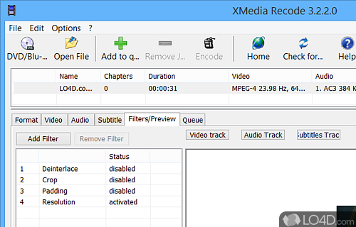 An overall efficient tool for smooth media files conversion - Screenshot of XMedia Recode Portable