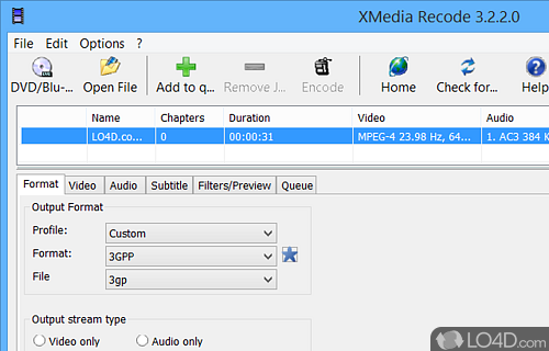 Different output profiles to work with - Screenshot of XMedia Recode