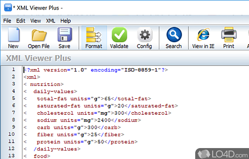 Format and validate your XML files - Screenshot of XML Viewer Plus