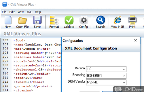 User interface - Screenshot of XML Viewer Plus