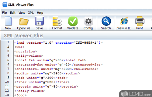 XML viewer that serves to visualize the content of XML files - Screenshot of XML Viewer Plus