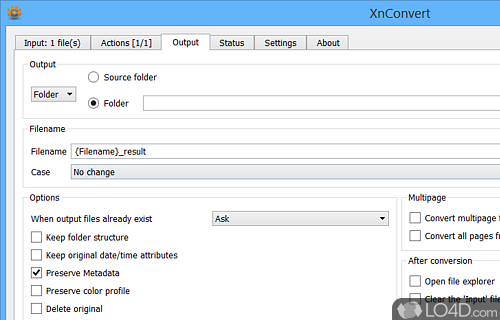 User interface - Screenshot of XnConvert