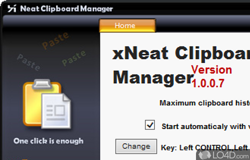 Stays hidden in the tray area - Screenshot of xNeat Clipboard Manager