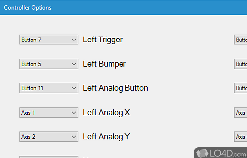 Customize the function of axis, triggers and analog sticks - Screenshot of XOutput