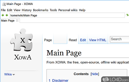 View, create, edit content for Wiki - Screenshot of XOWA