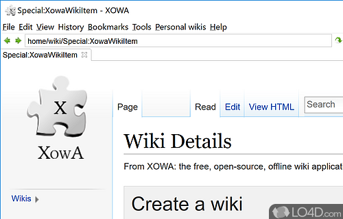 Allows you to view and edit wiki files and customize them any - Screenshot of XOWA