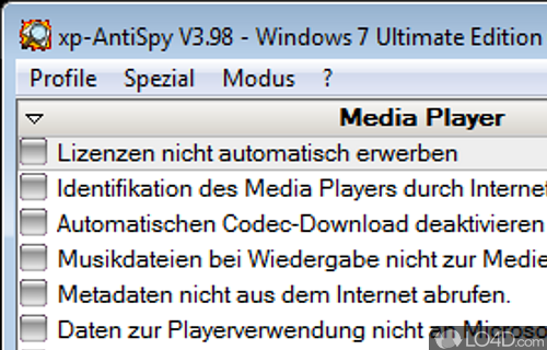 xp AntiSpy Screenshot