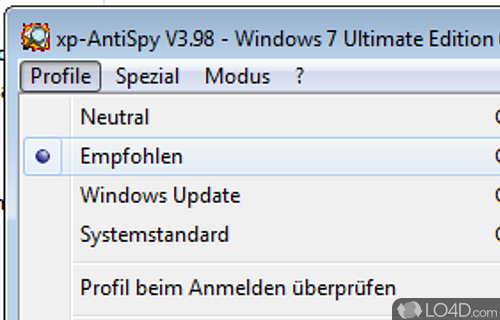 xp AntiSpy Screenshot