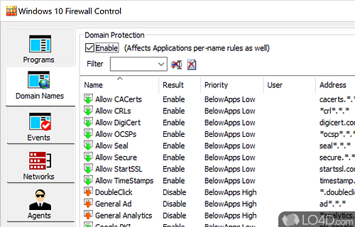 Thorough management of application connections - Screenshot of Windows Firewall Control
