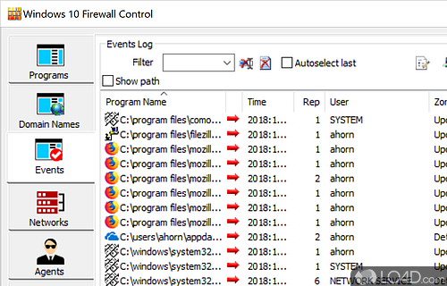 Populate permission lists with custom apps - Screenshot of Windows Firewall Control