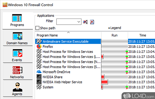 Rapidly access Windows Firewall settings, create rules for each installed program (allow - Screenshot of Windows Firewall Control