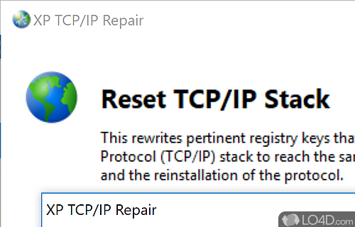 XP TCP IP Repair Screenshot