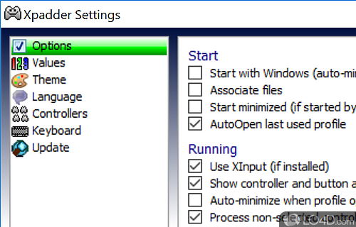 Thoroughly configure and save custom configurations - Screenshot of Xpadder