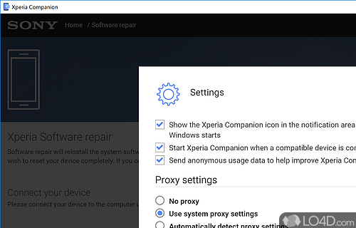 Create local backups and restore data easily - Screenshot of Xperia Companion