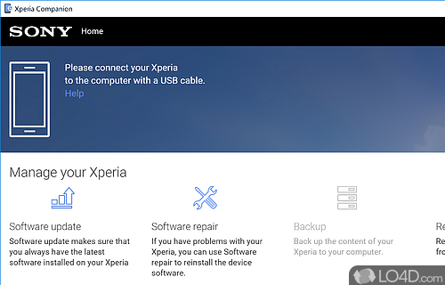 Intuitive utility that can keep your device up-to-date - Screenshot of Xperia Companion