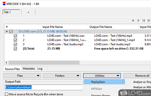 Audio converter and CD grabber - Screenshot of xrecode III