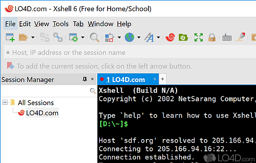 Powerful terminal emulator - Screenshot of Xshell Free