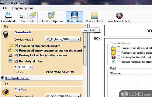 Screenshot of xShredder - Software app designed to enable you to erase multiple files