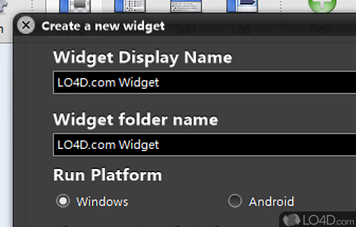 User interface - Screenshot of XWidget